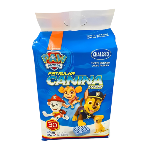 Tapete Higiênico Patrulha Canina Pads Premium Chalesco - 30 Unidades | 60x80cm
