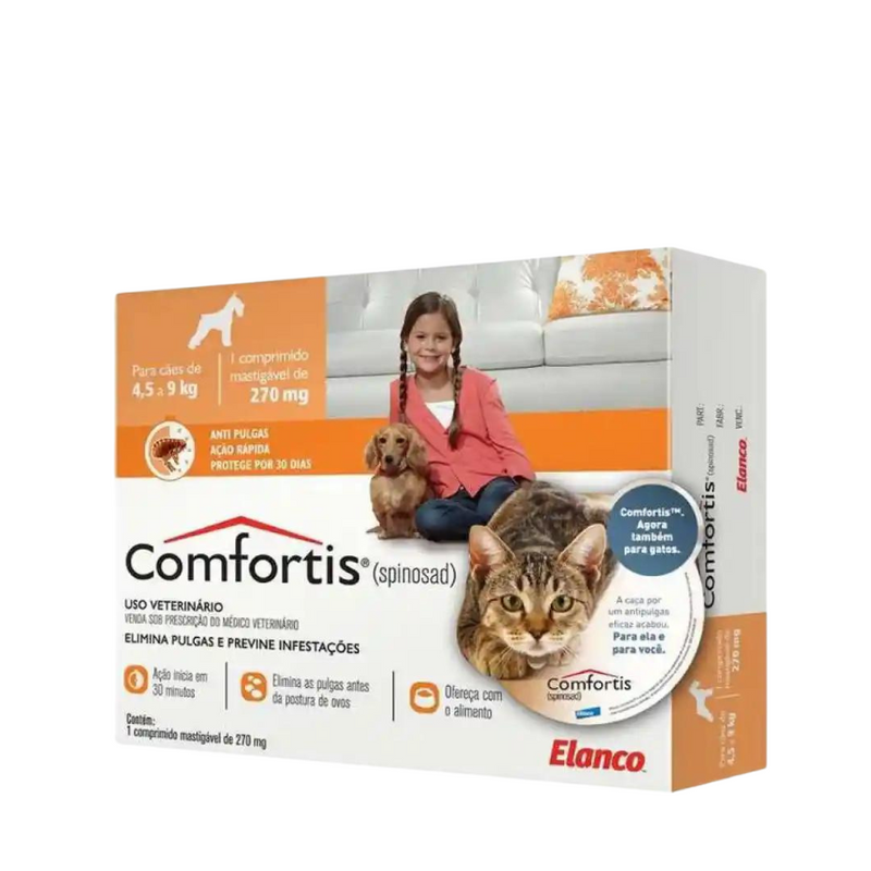 Antipulgas Comfortis Elanco 140 mg Caes de 4 5 a 9Kg e Gatos de 2