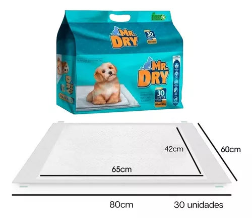 Tapete Higiênico Para Cães Mr. Dry 30 Unidades | 80x60cm